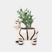 Planta artificial de 14.3 cm suculenta con maceta de cebra