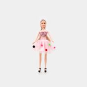 Muñeca de 30.5 cm Emily con vestido rosado y accesorios para niña