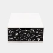 Caja organizadora con cajón de 2 divisiones, blanca con negra
