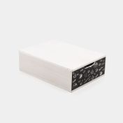 Caja organizadora con cajón de 2 divisiones, blanca con negra