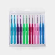 Set de agujas de crochet con mango plástico x 12 piezas