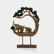 Figura de 28.5 x 19.5 cm elefantes con árbol