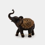 Figura de 20 cm elefante con manta dorado