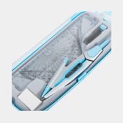 Caja matemática: 1 compas, reglas, 1 borrador (surtido)