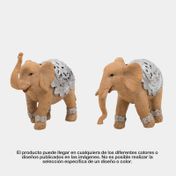 Figura de 10 x 15  cm elefante con manta plateado (surtido)