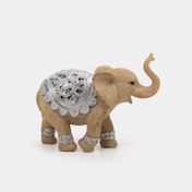Figura de 10 x 15  cm elefante con manta plateado (surtido)