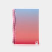 Cuaderno A5 argollado rayado de 80 hojas, rosa degrade