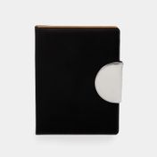 Portabloc A4 circle con cierre, negro con plateado