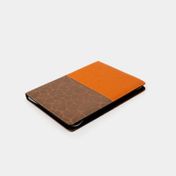Portabloc A4 Zipp con cierre de cremallera, naranja con café