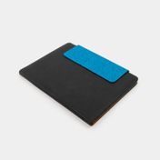 Portabloc A4 duplo con cierre, gris con azul