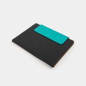 Portabloc A4 duplo con cierre, negro con verde