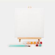 Kit de pintura por números con caballete, diseño de oso y fresas