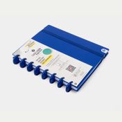 Cuaderno A5 argollado rayado de 80 hojas, azul
