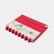 Cuaderno A5 argollado rayado de 80 hojas, rojo