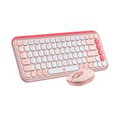 Combo teclado + mouse inalámbrico Logitech Pop Icon, rosado