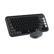 Combo teclado + mouse inalámbrico Logitech Pop Icon, negro