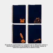 Cuaderno A5 argollado rayado de 96 hojas, azul (surtido)