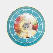 Reloj de pared multicolor con borde dorado de 50 cm