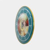 Reloj de pared multicolor con borde dorado de 50 cm