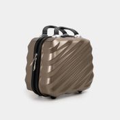 Neceser rayas cruzadas dorado de 25 x 31 cm
