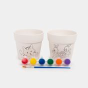 Set de pintura con figuras en yeso, diseño materas