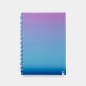 Cuaderno A4 argollado rayado de 80 hojas, azul degrade