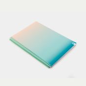 Cuaderno A4 argollado rayado de 80 hojas, verde degrade