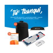 Combo tú tranqui Microsoft 365 personal x 15 meses + morral para portátil + soporte para portátil + combo de teclado y mouse