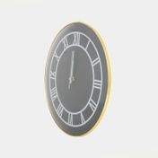 Reloj de pared con borde dorado de 40 cm