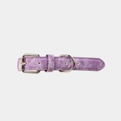 Collar ajustable para perro, morado con beige