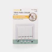 Tiras adhesivas para colgar cuadros x 4 pares, blancas