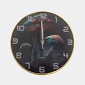 Reloj de pared borde plateado de 25 cm