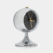 Reloj despertador plateado de 13.5 x 8.5 cm