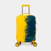 Maleta de viaje con ruedas de 20", amarilla con azul