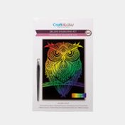 Kit de arte grabado de búho arcoíris