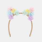 Diadema infantil con orejas de flores