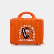 Neceser tipo maletín rayas naranja de 23 x 30 cm