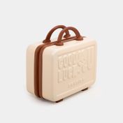Neceser tipo maletín beige de 22 x 31 cm