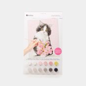 Kit de pintura por números gato con flores