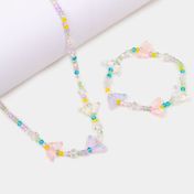 Collar + pulsera mariposas