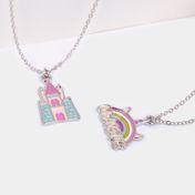 Set de collares castillo y arcoíris x 2 unidades