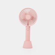 Ventilador mini recargable de 23 cm y 3 velocidades, rosado