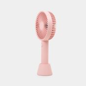 Ventilador mini recargable de 23 cm y 3 velocidades, rosado