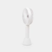 Ventilador mini recargable de 23 cm y 3 velocidades, blanco