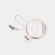 Collar retráctil para mascotas con luz, blanco con dorado