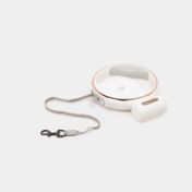 Collar retráctil para mascotas con luz, blanco con dorado