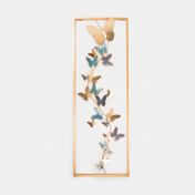 Cuadro metálico mariposas de 90 x 31 cm