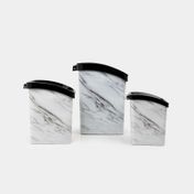 Set de papelera de escritorio x 3 piezas blanco mármol