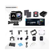 Cámara de acción 4K UHD de 20 mpx Argomtech Epic 85, negra