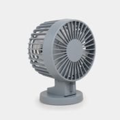 Ventilador de mesa de 13.5 cm y 2 velocidades con doble aspa, gris